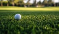 White Golf Ball Resting On The Green Grass - A Small Round White Object Placed On The Lawn With Royalty Free Stock Photo