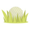 White golf ball resting in the rough grass Royalty Free Stock Photo