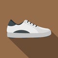 White golf shoe icon, flat style