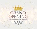 White grand opening banner with golden crown