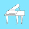 White grand piano isolated. Musical instrument Vector illustration Royalty Free Stock Photo