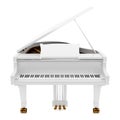 White grand piano isolated on white Royalty Free Stock Photo