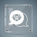 White Grandfather icon isolated on grey background. Square glass panels. Vector