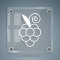 White Grape fruit icon isolated on grey background. Square glass panels. Vector Royalty Free Stock Photo