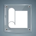 White Graphing paper for engineering icon isolated on grey background. Square glass panels. Vector Illustration