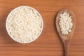 White grated corn kernels into a bowl Royalty Free Stock Photo