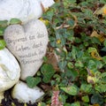 White grave ornament with heart and german words Royalty Free Stock Photo