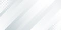 White-gray abstract dynamic background with halftone. Diagonal stripes texture. Modern futuristic wallpaper