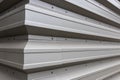 White gray aluminum siding corner