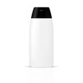 White gray beauty cosmetic bottle/container with black lid