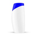 White gray beauty/cosmetic product bottle with blue cap/lid