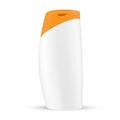 White gray beauty/cosmetic product bottle with orange cap/lid