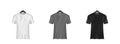 White, gray and black t-shirt set on rack hanger mockup. Sport blank shirt template front view Royalty Free Stock Photo