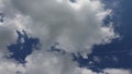 White and gray clouds and blue sky summer timelapse