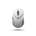 White and gray computer mouse with a sleek, ergonomic design. The top surface Royalty Free Stock Photo