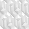 White and gray decorative geometric texture. Vector seamless 3d background