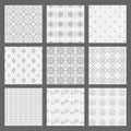 White and gray geometrical and Art Deco patterns set