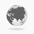 White gray globe glass transparent