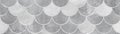 White gray grey concrete cement vintage Fish scale tiles texture background banner panorama Royalty Free Stock Photo