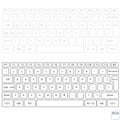 White and gray laptop computer wireless keyboard top view with k Royalty Free Stock Photo