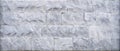 White gray light damaged rustic brick wall brickwork stonework masonry wallpaper, texture background banner panorama