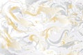 White and gray marble texture. Gold marbled pattern. Light vector surface.