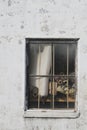 White Gray Peeling Paint Window Background