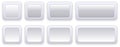 White and gray rectangular buttons with rounded edges set