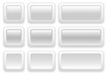 White and gray rectangular buttons with rounded edges set