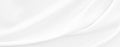 White gray satin texture that is white silver fabric silk panorama background. Royalty Free Stock Photo