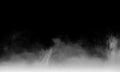 White gray smoke on black color dark horror background.