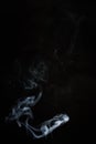 White Or Gray Smoke On Dark Background. Royalty Free Stock Photo