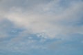 White-gray smoky clouds against the blue sky