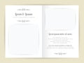 White gray wedding card template, two page with basic blank square photo frame and font curve element design