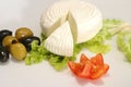 White greek cheese and olives