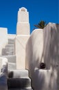 White Greek Chimney and Steps