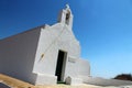 The white Greek church and the blue sky