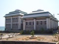 Kanyakumari, Tamil Nadu, India - October 7, 2008 White and green color dome shaped building of Kamarajar Manimandapam