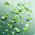 White green confetti on a bright background. New Year\'s party and celebra