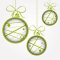 White green dotted scribbled christmas balls