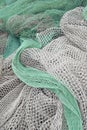 Fishing net is drying in the port. Royalty Free Stock Photo