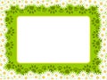 White green floral chamomiles frame with paw prints design template Royalty Free Stock Photo