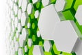 white and green hexagon background