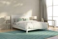 White and green luxury bedroom Royalty Free Stock Photo