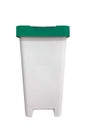 white plastic trash container isolated on white background Royalty Free Stock Photo
