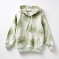 Pale Green Palm Print Hoodie - Studio Catalog Photograph