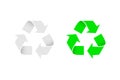 White and green recycle signs. Vector design elements. Royalty Free Stock Photo