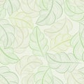 White and green seamless leaves wallpaper Royalty Free Stock Photo