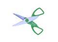White and green zigzag scissor isolate on white background with clipping path Royalty Free Stock Photo