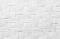 White grey bamboo weaving pattern, old woven rattan wall texture for background and design art work Royalty Free Stock Photo